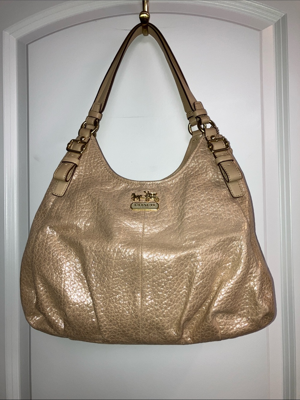Coach Metallic Gold Leather Shoulder Bag